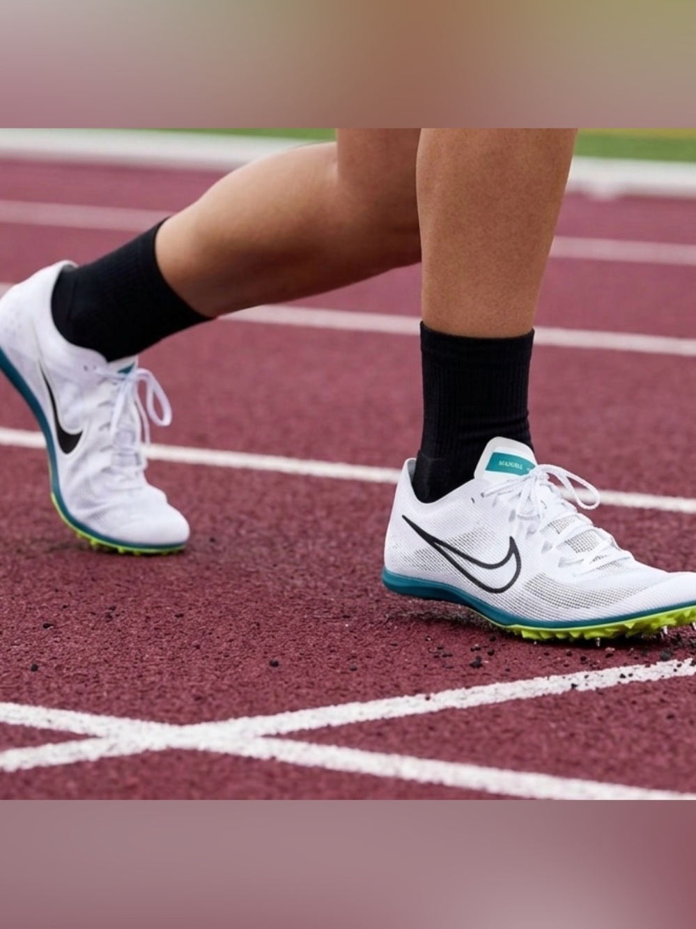 Nike Women's Zoom Mamba 6 Track Spikes White Black Teal
